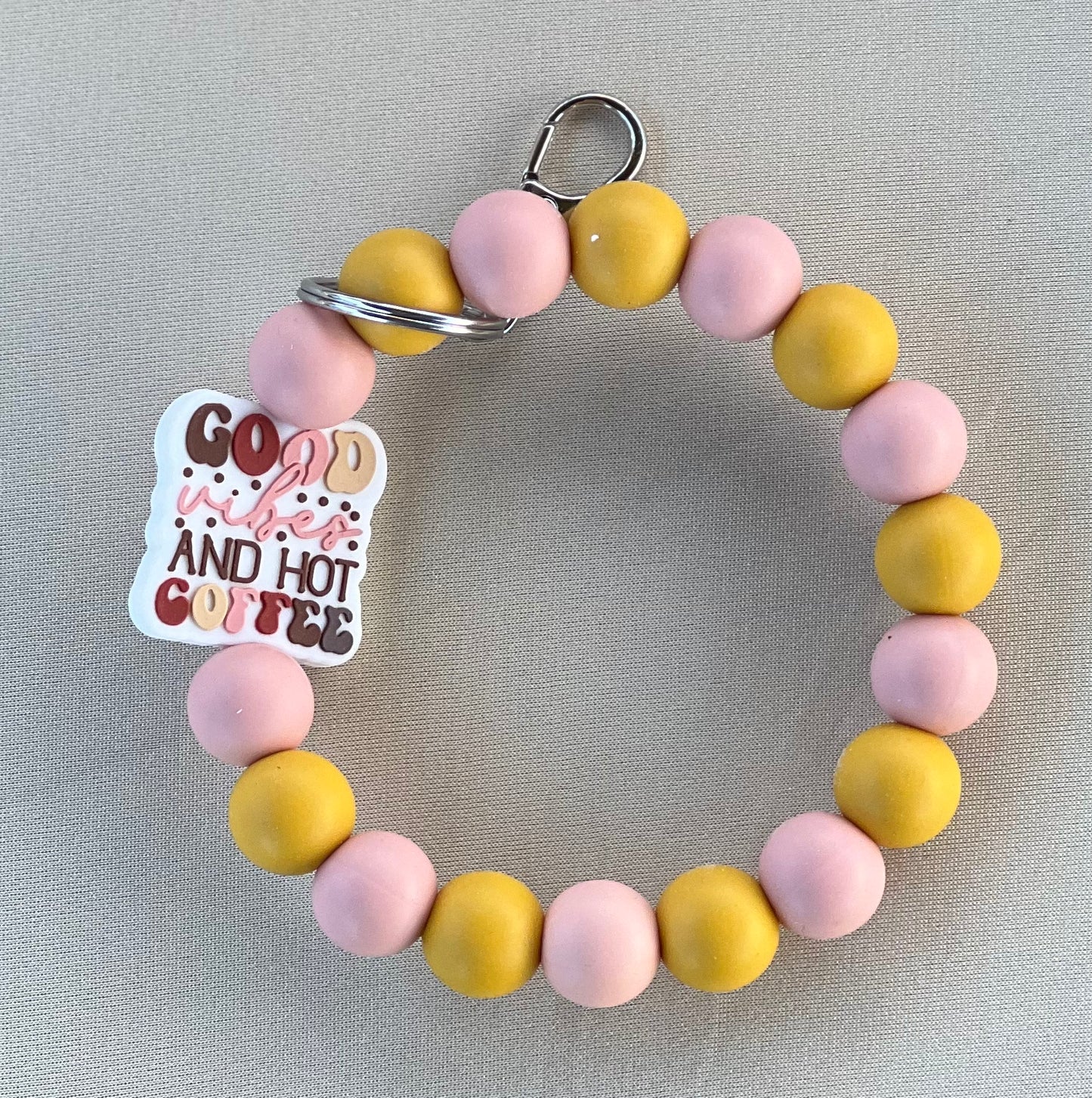 Good vibes and hot coffee keychain