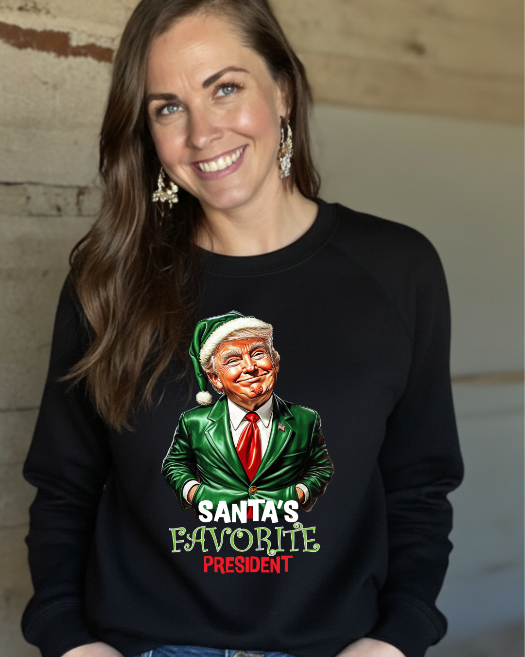 Santa’s Favorite President Sweatshirt | Funny Trump Christmas Pullover