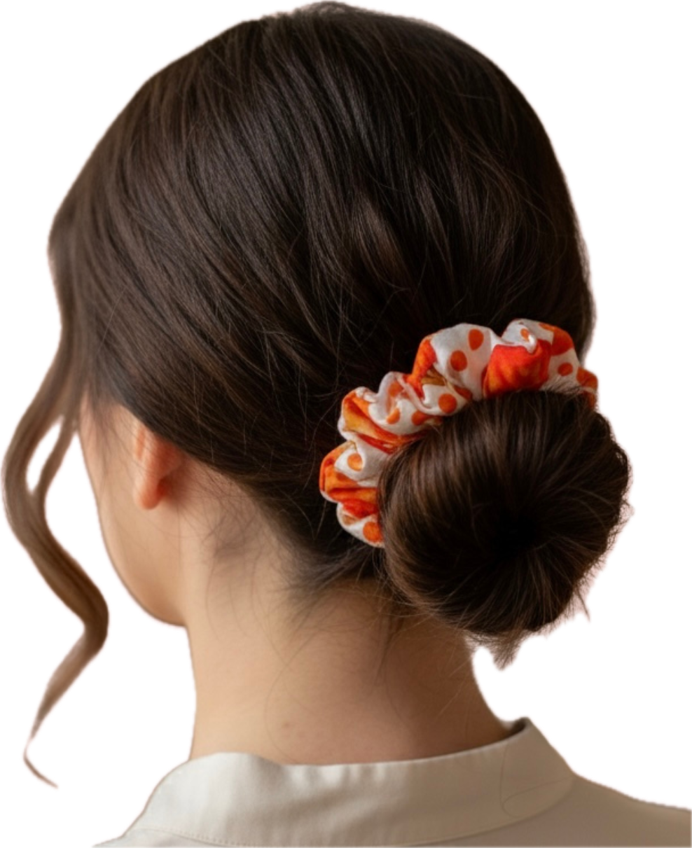 Pumpkin Patch Scrunchie – Strong Hold for Long/Thick Hair