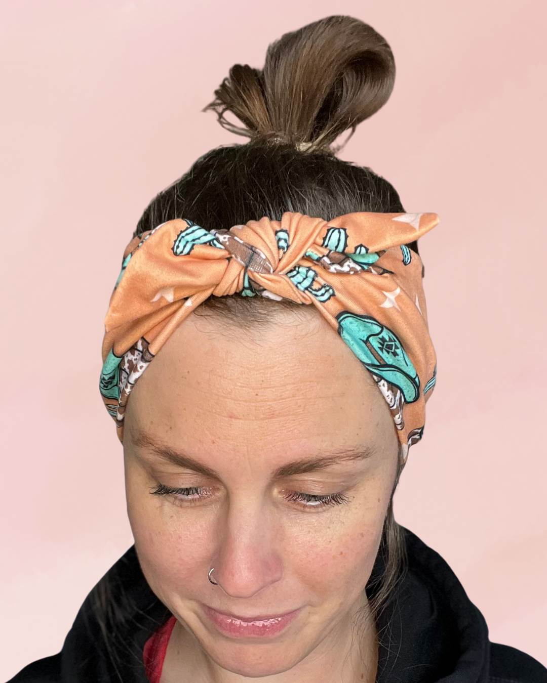 Cowgirl Cactus Knot Headband | Soft Stretch Western Hair Wrap