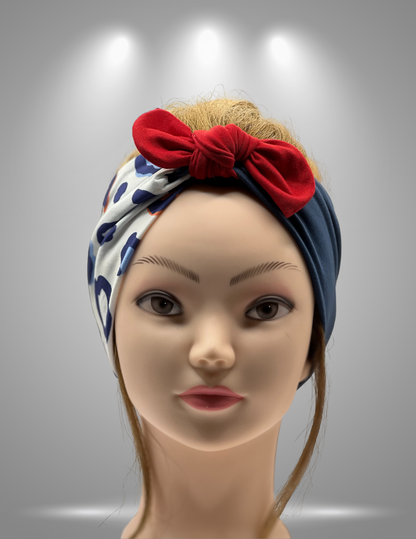 Half Leopard Print 4th of July Headband