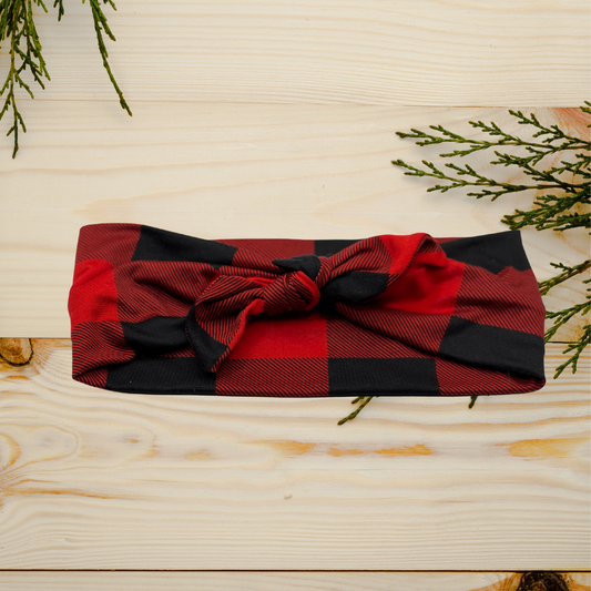 Black & Red Plaid Headband