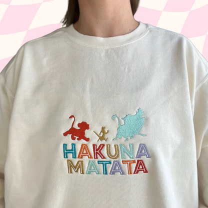 90s Throwback Embroidered Ivory Sweatshirt