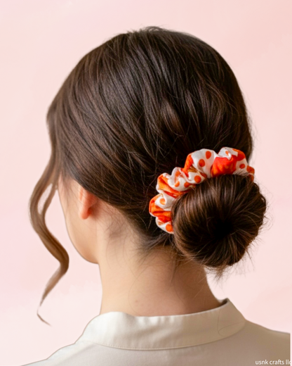 Pumpkin Patch Scrunchie – Lightweight Hold for Thin/Fine Hair