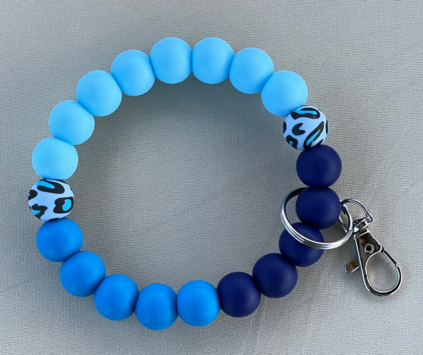 Blue leopard print keychain
