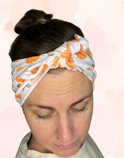 White Pumpkin & Bat Headband