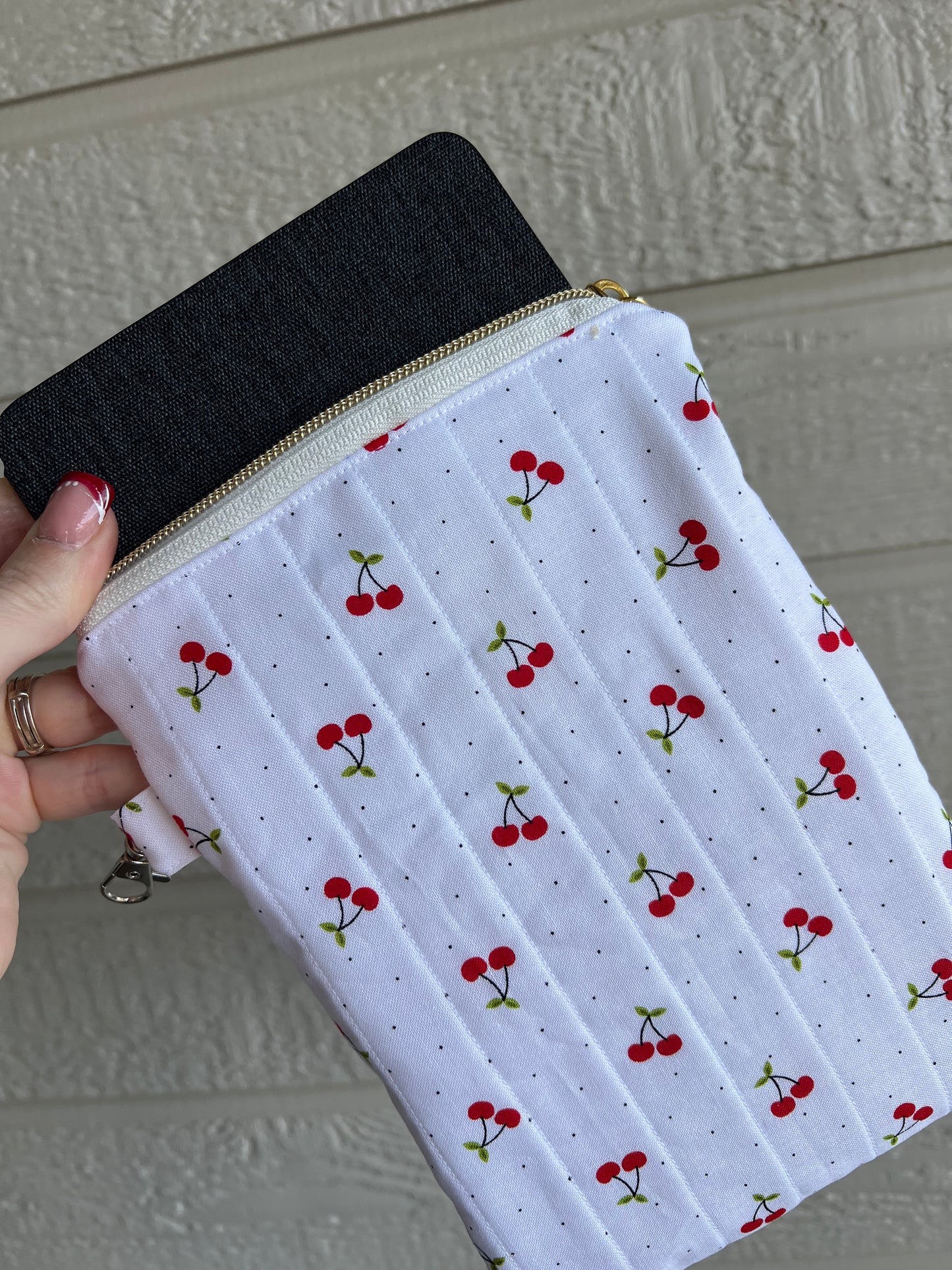 Sweet Cherry Quilted Pouch