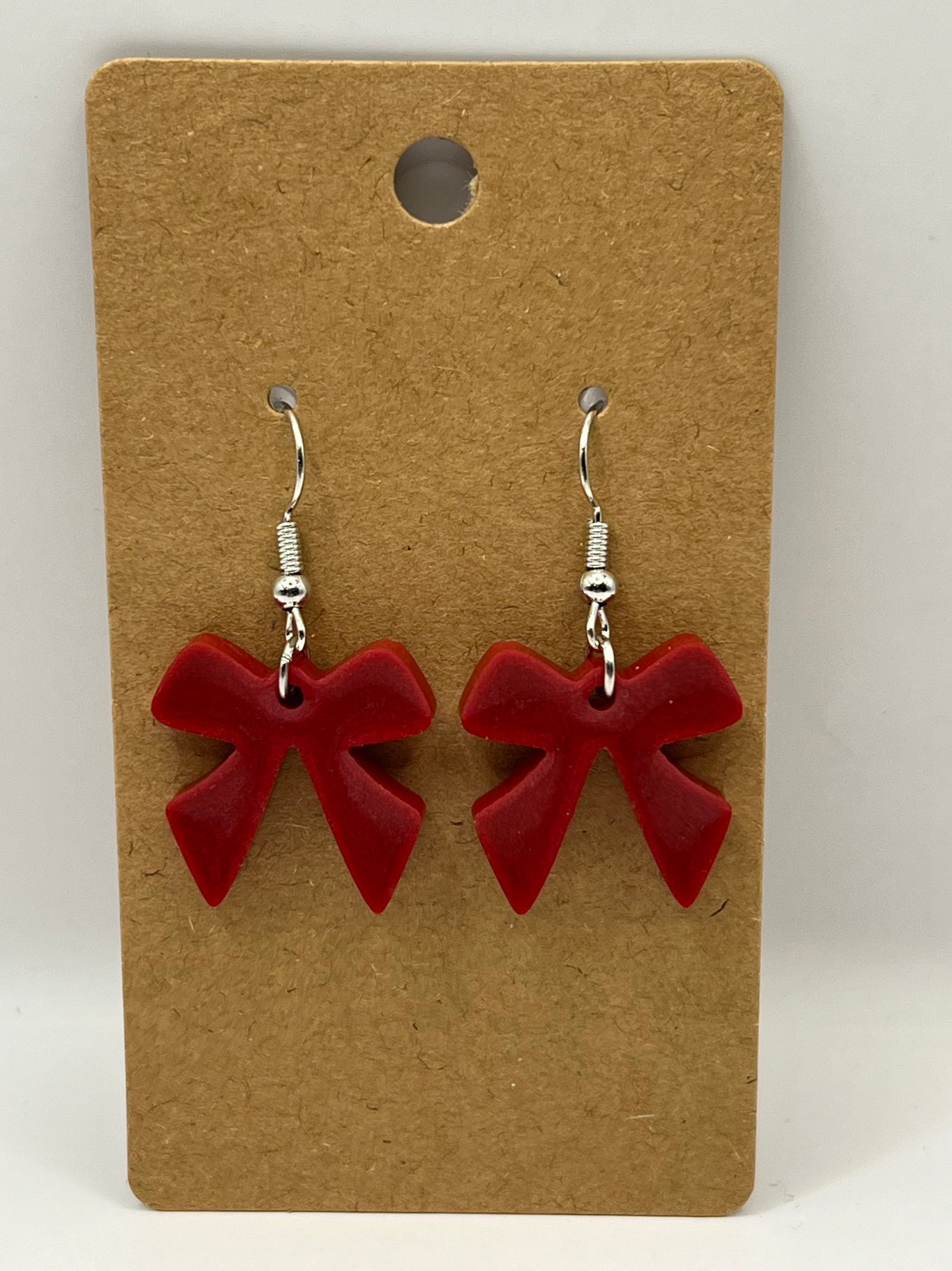 Red Bow Earrings