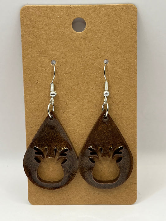 Tear Drop Reindeer Earrings