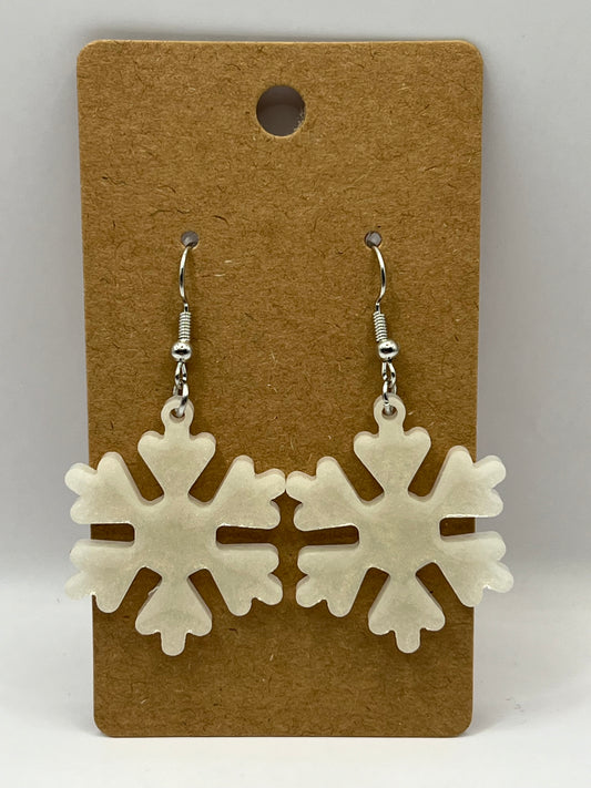 White Snowflake Earrings