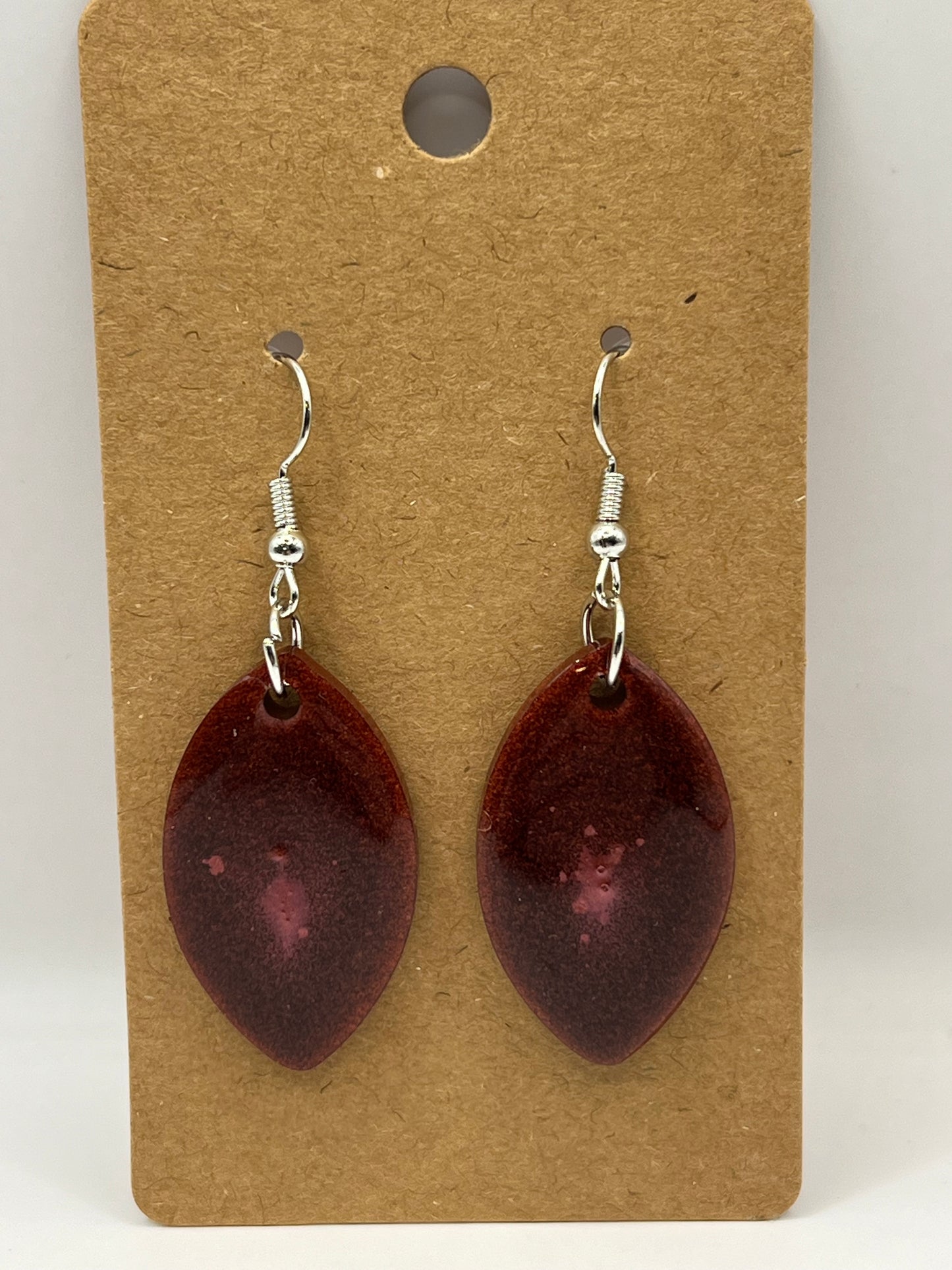 Red/Copper Tear Drop Earrings