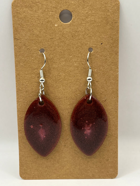 Red/Copper Tear Drop Earrings