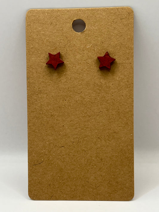 Red Star Stud Earrings