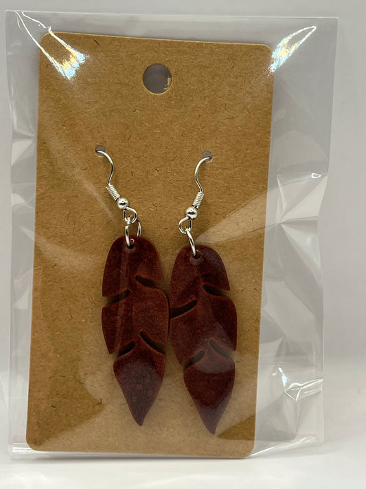 Metallic Red Left Earrings