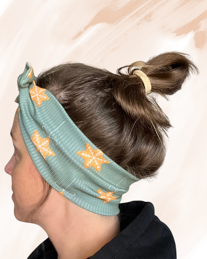 Frosted Star Headband – Ribbed Knit with Removable Bow
