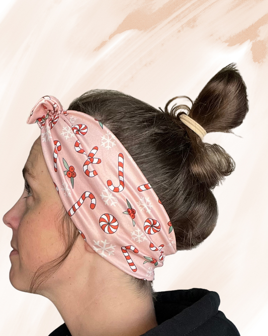 Peppermint Candy Cane Crush Headband – with Removable Bow