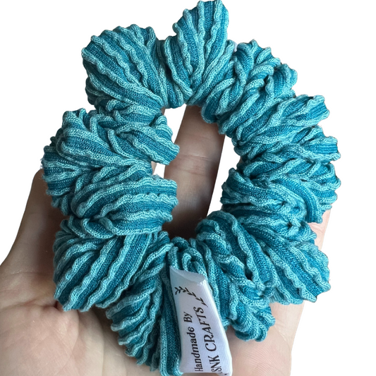 Teal Stretchy Scrunchie for Thin Hair 6-Inch Stretch