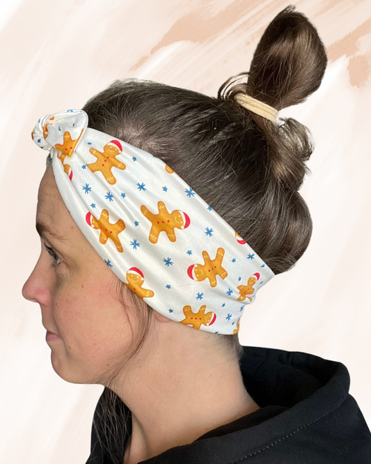 Gingerbread Holiday Twist Headband – Removable Bow